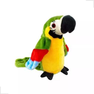 Imagem de Arara Pelúcia Verde Interativa Repete Frases Com Movimento