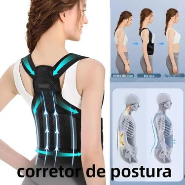 Imagem de Corretor Postural Ortopédico Ajustável Para Homens E Mulheres, Suporte