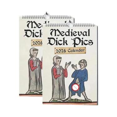 Imagem de Calendário De Parede De Humor Medieval 2026: Arte Histórica Ousada Par