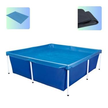 Imagem de Kit Piscina Estrutural Quadrada 2000 Litros + Capa + Forro - MOR