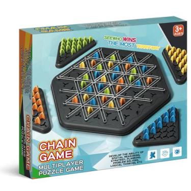 Imagem de Jogo de tabuleiro SHINXIN Chain Triangle Chess 2-4 jogadores +3 anos
