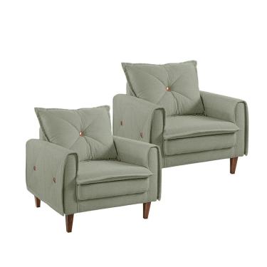 Imagem de Kit 2 Poltronas Miami em Madeira de Eucalipto Movellu Home