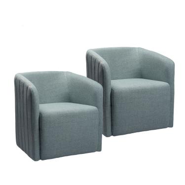 Imagem de Kit 2 Poltronas Bluemont com Manta Acrilica Movellu Home