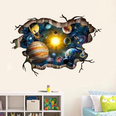Imagem de Adesivo de parede 3D Solar System Kids Room Space Decor - taiyuanketan