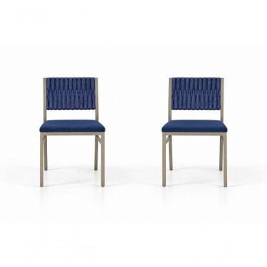 Imagem de Kit 2 Cadeiras Externa Corda Náutica Azul Beg Milon Solare