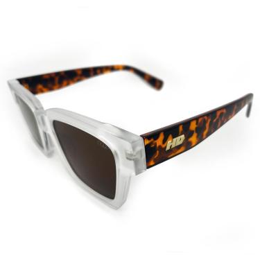 Imagem de Óculos de sol HD Swell Tartaruga com armação e hastes animal print e lentes fumê com proteção UV-Masculino