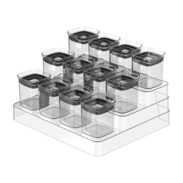 Imagem de Kit 12 Potes P Tempero Cozinha Multinivel Porta Condimento - OU, Trans