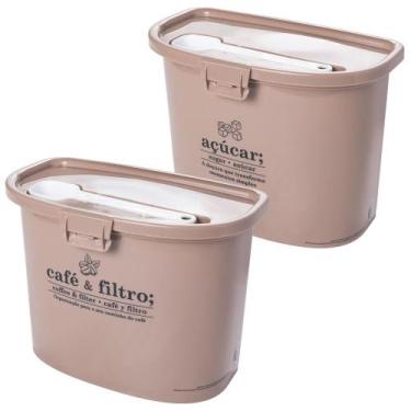 Imagem de Kit porta açúcar e porta café com colher Plasutil