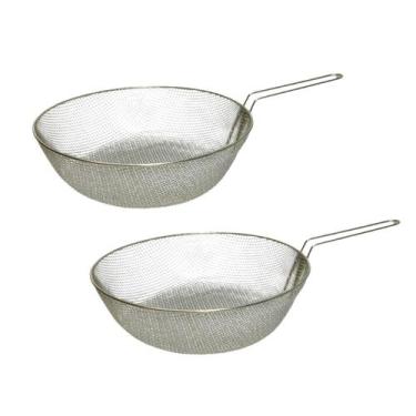 Imagem de Kit 2 Cestos De Fritura Premium Redondo 32 Cm Fryer Max