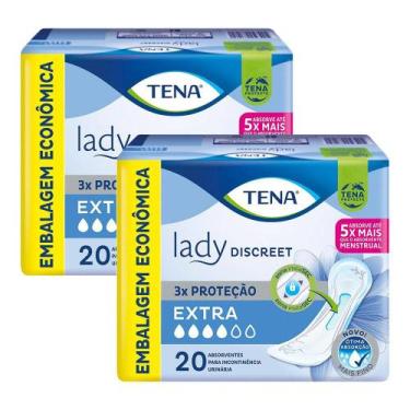 Imagem de Kit 2 Absorvente para Incontinência Urinária Tena Lady Discreet Extra 