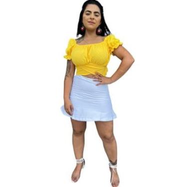 Imagem de Saia Curta Lápis Bandagem Varias Cores Linda Super Estilosa-Feminino