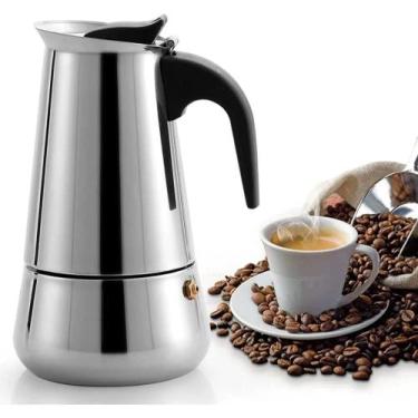 Imagem de Cafeteira em Aço Inox Italiana Expresso 6 Xícaras  Original Ke Home - 