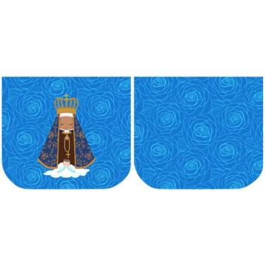 Imagem de Necessarie Porta Moeda Nossa Senhora Fundo Flor Azul - Sintético Doll 