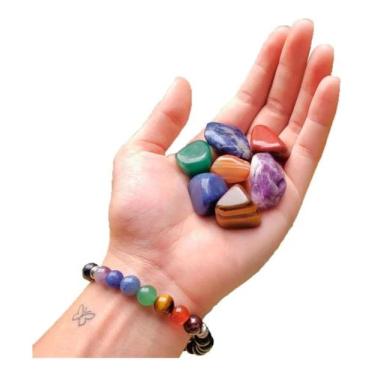 Imagem de Kit 7 Chakras Pedra Rolada Natural Equilíbrio Energia Reiki - FINEGOOD