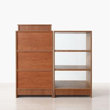 Imagem de Balcão Caixa + Balcão Expositor Atendimento Lojas E Comércios 100% Mdf Amadeirado - Suprema Móveis