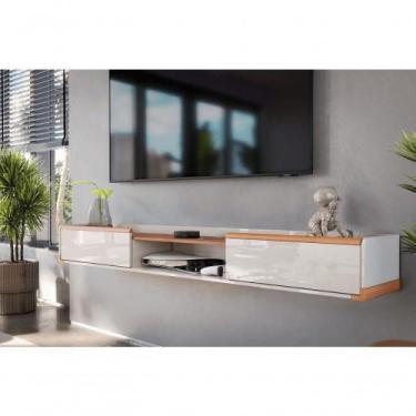 Imagem de Bancada Suspensa Atlas Suporte P/ Decoração E Eletrônicos Off White /j