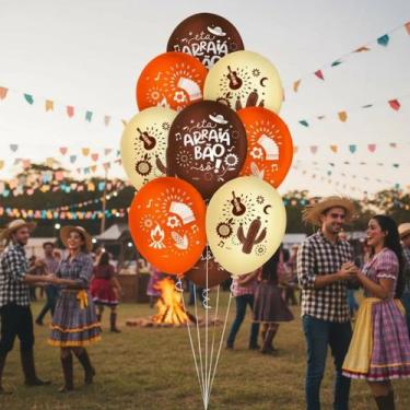 Imagem de Balão Festa Junina N9 Sortida C/25un Arraia Festa Decoração - Regina f