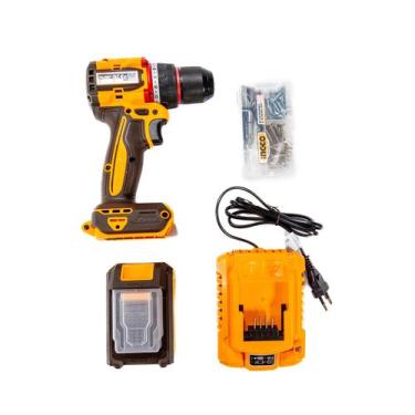 Imagem de Parafusadeira Furadeira INGCO 55Nm BL Bateria 20V P20S