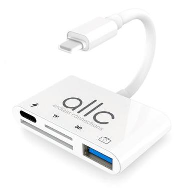 Imagem de Cabo Adaptador Lightning Hub 4 em 1 USB 3.0  OTG Leitor de Cartão Micr