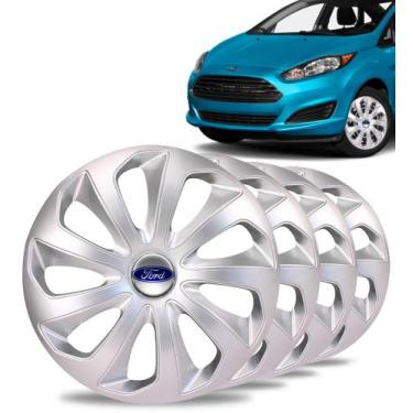 Imagem de Jogo 4 Calota Velox Aro 14 Prata Ford Fiesta Ka Escort Focus - Elitte