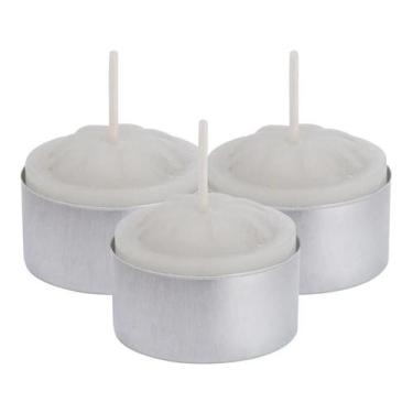 Imagem de 100 Velas Rechaud Brancas Suporte Aluminio Branco - Congratulations St