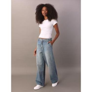 Imagem de Blusa Calvin Klein Jeans Feminino Manga Curta Ribana - Branco-Feminino