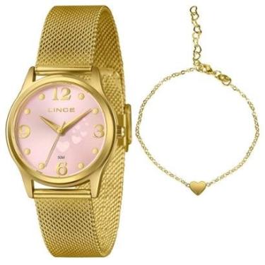 Imagem de Kit Relógio Lince Feminino LRGM061L34 K0IZR2KX Dourado-Feminino
