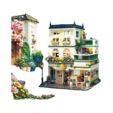 Imagem de Blocos De Montar Modelo De Hotel Romântico Com Jardim E Vista Para a R