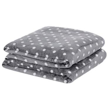 Imagem de Manta Solteiro Balls Microfibra Decorativa Cinza - LILLY HOME ENXOVAIS