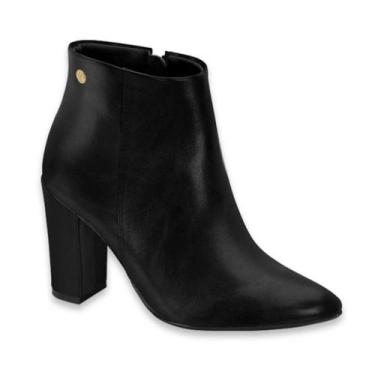 Imagem de Bota Feminina Vizzano Confortavel Cano Curto Salto Bloco Alto Moda Cas