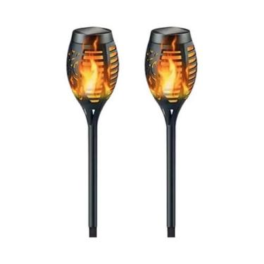 Imagem de Lanterna Solar À Prova d'Água Com Efeito De Chama 1-12 LEDs Para Decor