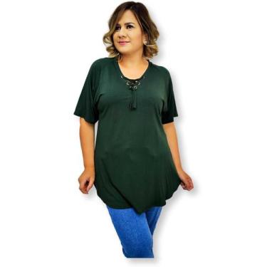 Imagem de Blusa Bata De Malha Cordão No Decote Viscolycra Plus Size G2 - Sarat M