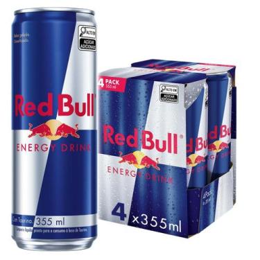 Imagem de Red Bull Energético Energy Drink 355ml 4 latas, Energy Drink, 355ml