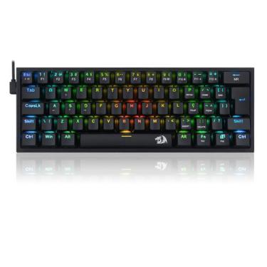 Imagem de Teclado Gamer Mecânico Preto Fizz RGB Switch Azul Redragon, Fizz RGB S