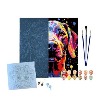 Imagem de Kit Pintura Numerada Arte Terapia 30X30cm My Dog - Sinoart