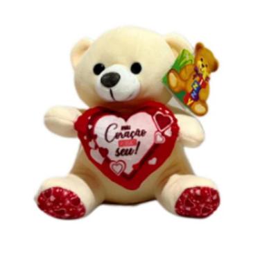 Imagem de Urso de Pelúcia com Coração FE7417 - Fizzy, Creme