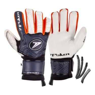 Imagem de Luva Goleiro Campo Poker Ortho Vulcan C/ Talas De Proteção -, Branco, 