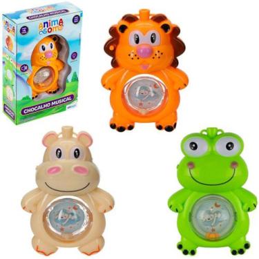 Imagem de Chocalho bichinhos musical infantil com luz a bateria - Etitoys, Leão