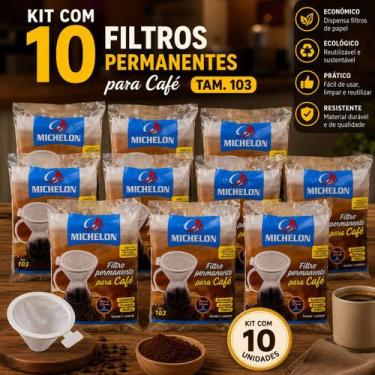 Imagem de Kit 10 Filtro Permanente para Café Michelon 103