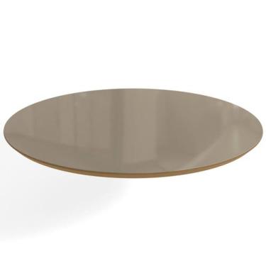Imagem de Tampo Redondo Mesa de Jantar com Vidro 105cm Marrom/Freijo/Bronze - Ka