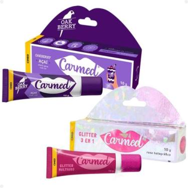 Imagem de Kit Carmed Hidratante Labial: Oakberry E Glitter 3 Em 1 10g