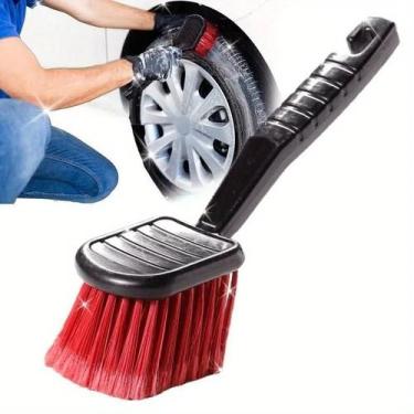 Imagem de Escova De Limpeza De Rodas Ergonômica Com Cabo Longo Antiderrapante, C