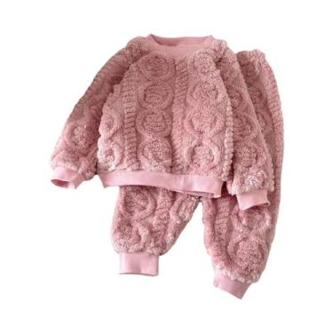 Imagem de Conjunto De Pijamas De Flanela Para Meninas Pequenas Estilo Coreano Pe