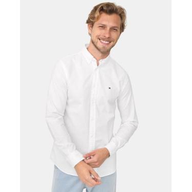 Imagem de Camisa Tommy Hilfiger Masculina Regular Fit Cotton Oxford Branca - Cor