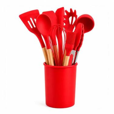Imagem de Kit de Utensílios para Cozinha em Silicone 12 Peças com Suporte Organi