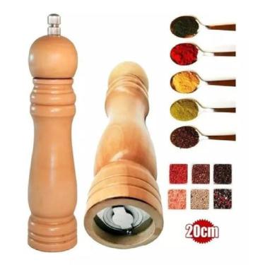 Imagem de Moedor De Pimenta E Sal Madeira Moinho Cerâmica 20cm Grande - New, 9 P