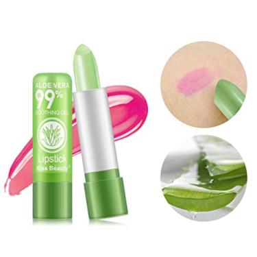 Imagem de Awligaiy Hidratante labial de longa duração e descoloração Aloin, à prova d'água, mudança de temperatura, bálsamo brilhante, verde, nutritivo, lábios, hidratante, maquiagem labial,