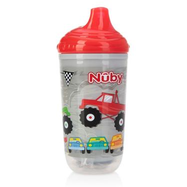 Imagem de Copo Infantil Bebe Pisca Pisca Led Térmico 6 Meses Antivazamento Bico Rigido 300 Ml Nb10560 Vermelho