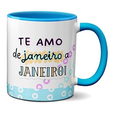 Imagem de Caneca Flork Namorados Fofos Te Amo De Janeiro A Janeiro (Azul)