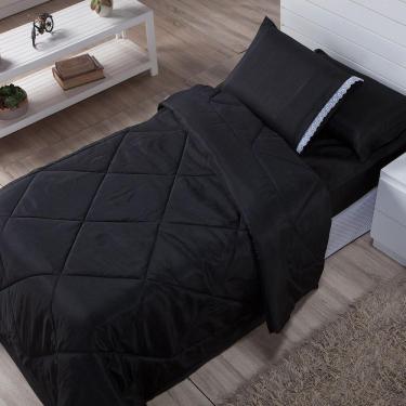 Imagem de Edredom Ternura Dupla Face Solteiro 01 Peça Preta